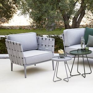 poltrona moderna / in tessuto / grigia / da giardino