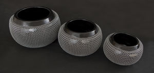 vaso moderno / in acciaio inox / in ceramica