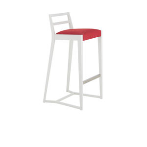 sedia alta moderna / imbottita / a slitta / in legno