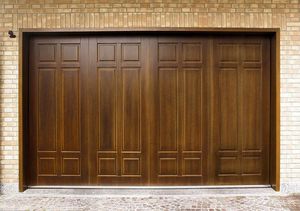 porta da garage con anta ribalta / in legno / automatica