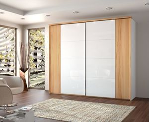 armadio moderno / in legno / con porta scorrevole / a specchio