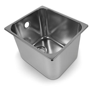 lavabo sospeso / rettangolare / in acciaio inox / moderno