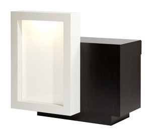 banco reception in legno / luminoso / per parrucchiere