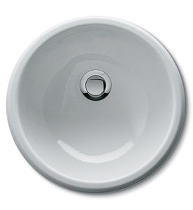 lavabo da incasso / tondo / in metallo smaltato / moderno