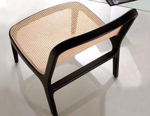 chauffeuse moderna / in tessuto / in faggio / in rattan