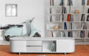 credenza moderna / in legno / in vetro / in alluminio