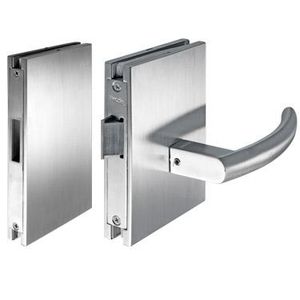 maniglia per porta a vetri / in acciaio inox / moderna
