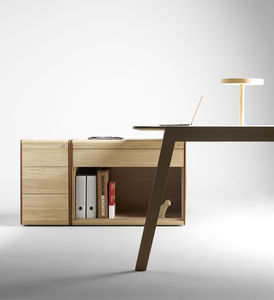 armadio classificatore basso / in legno / in pelle / moderno