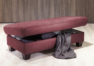 pouf moderno / in pelle / con contenitore / rettangolare