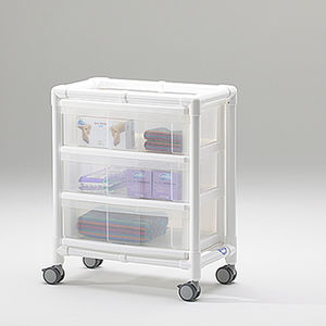 carrello terapia / per struttura sanitaria / in acciaio inox / in plastica