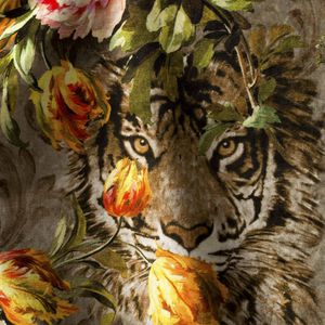 tessuto da tappezzeria / con animali / poliestere FR / in cotone