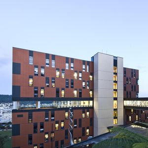 rivestimento di facciata in terracotta / liscio / in pannelli / grigio