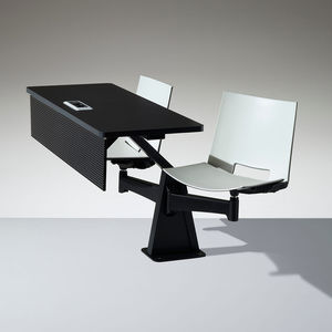 sedia con tavolo integrato / moderna / girevole / in alluminio