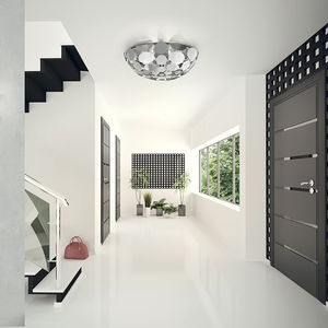 plafoniera design originale / in acciaio / alogena / da interno