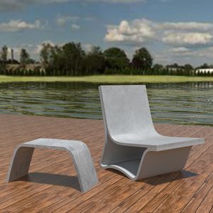 set tavolo e panca moderno / in calcestruzzo ad alte prestazioni / da giardino / da esterno