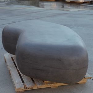 panca pubblica / design organico / in calcestruzzo