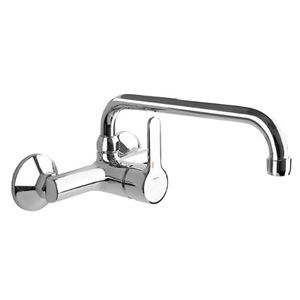 miscelatore da parete / in metallo cromato / da cucina / 2 fori