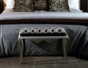 divanetto imbottito in stile / in pelle / da interno / grigio