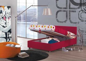 letto standard / singolo / moderno / in tessuto