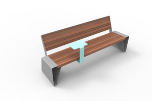 panca pubblica / moderna / in legno / in acciaio galvanizzato