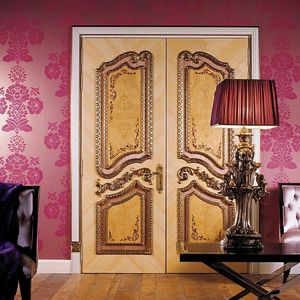 porta da interni / battente / in legno / con decorazione in oro