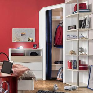 cabina armadio ad angolo / moderna / in melamminico / con porta scorrevole