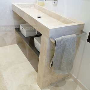 lavabo da terra / rettangolare / in pietra naturale / moderno