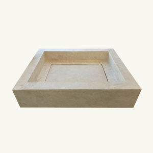 lavabo da appoggio / rettangolare / in pietra naturale / moderno
