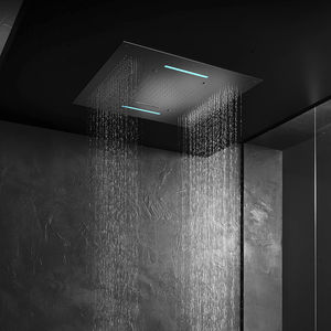 soffione doccia da incasso a soffitto / quadrato / pioggia / con cromoterapia