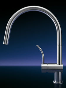 miscelatore in acciaio inox / da cucina / 1 foro / con doccetta estraibile