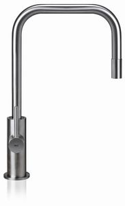 miscelatore in acciaio inox / da cucina / 1 foro / con doccetta