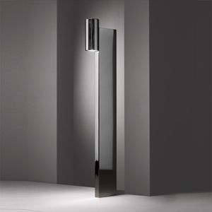 lampada da terra / moderna / in acciaio inossidabile lucido / in vetro