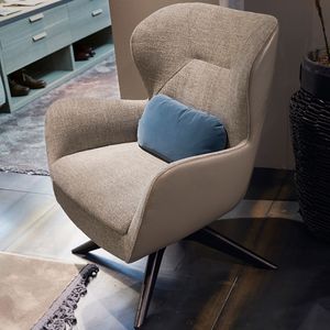 poltrona moderna / in tessuto / in legno / girevole
