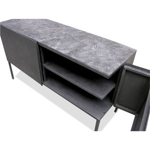 credenza con piedi alti / design originale / in metallo laccato / in calcestruzzo