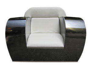 poltrona design originale / in pelle / in acciaio inossidabile / club