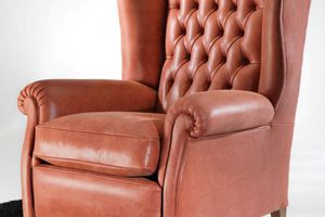 poltrona chesterfield / in pelle / a schienale alto / bergère