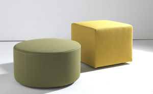 pouf moderno / in pelle / in crine / tondo