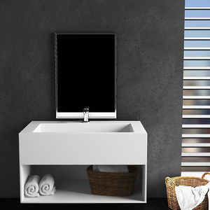 lavabo sospeso / rettangolare / in Solid Surface / moderno