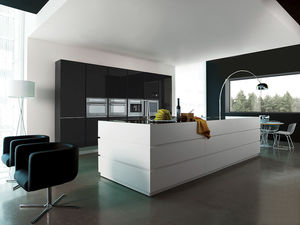 cucina moderna / in vetro / in acrilico / con isola