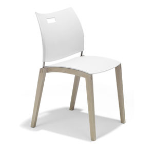 sedia visitatore moderna / in faggio / in quercia / in plastica