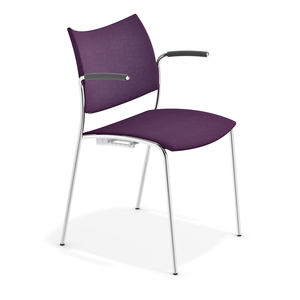 sedia visitatore moderna / in tessuto / in plastica / in legno