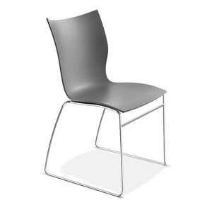 sedia visitatore moderna / in faggio / in acciaio / in plastica