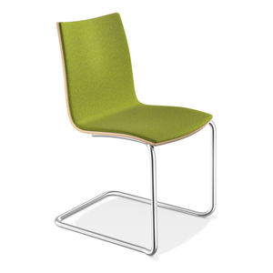 sedia visitatore moderna / in faggio / con braccioli / imbottita