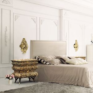 comodino design originale / in legno / in ottone / rettangolare