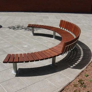 panca pubblica / moderna / in legno / in acciaio galvanizzato