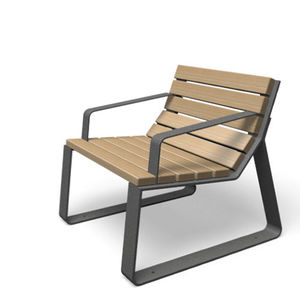 sedia da giardino moderna / con braccioli / 100% riciclabile / in metallo