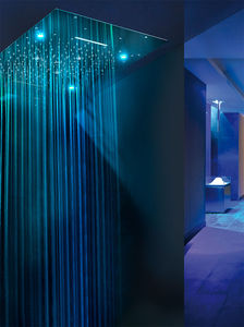 soffione doccia da soffitto / da incasso a soffitto / rettangolare / con illuminazione incorporata