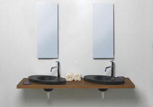 piano lavabo doppio / in legno