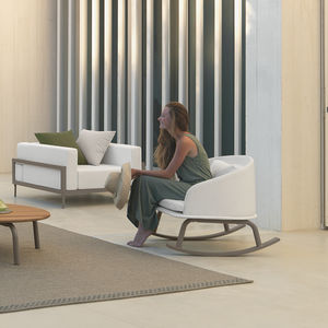 poltrona moderna / in tessuto / in alluminio / con rivestimento rimovibile