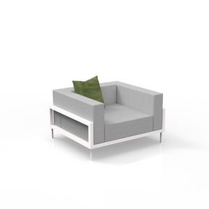 poltrona moderna / in tessuto / in alluminio / con rivestimento rimovibile